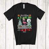 MacnyStore - Personalized Custom Name Want A Flamingo For Christmas; Amazing X-mas Tree Santa Animal T-Shirt
