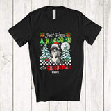 MacnyStore - Personalized Custom Name Want A Raccoon For Christmas; Amazing X-mas Tree Santa Animal T-Shirt
