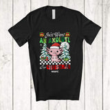MacnyStore - Personalized Custom Name Want An Axolotl For Christmas; Amazing X-mas Tree Santa Animal T-Shirt