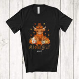 MacnyStore - Personalized Custom Name It's Fall Y'all; Amazing Thanksgiving Scottish Highland Cow Pumpkins T-Shirt
