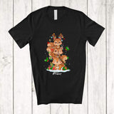 MacnyStore - Personalized Custom Name Squirrel Reindeer Christmas Tree; Joyful X-mas Lights Animal Owner T-Shirt