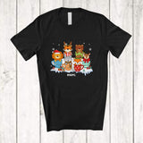 MacnyStore - Personalized Custom Name Wild Animals Coffee; Lovely Christmas Santa Lion Tiger Bear Wolf; Family T-Shirt