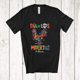 MacnyStore - Personalized Custom Name Dia De Los Muertos; Lovely Floral Sugar Skull Chicken Farmer Mexican T-Shirt