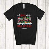 MacnyStore - Personalized Custom Name Girl's Gotta Have Options; Humorous Christmas Wine Snowing Drinking T-Shirt