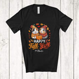 MacnyStore - Personalized Custom Name Happy Fall Y'all; Awesome Thanksgiving Couple Pilgrim Guinea Pig Pumpkin T-Shirt