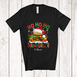 MacnyStore - Personalized Custom Name Ho3 Hamburger; Humorous Christmas Santa Hamburger; Food Lover Family T-Shirt