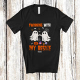 MacnyStore - Personalized Custom Name Twinning With My Bestie; Adorable Halloween Twin Boo; Family T-Shirt