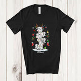 MacnyStore - Personalized Custom Name Horse Reindeer Christmas Tree; Lovely X-mas Lights Farm Farmer T-Shirt