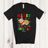 MacnyStore - Personalized Custom Name Merry Corgmas; Adorable Christmas Lights Sleeping Santa Corgi Lover T-Shirt