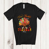 MacnyStore - Personalized Custom Name One Thankful Teacher; Lovely Thanksgiving Turkey Proud Job T-Shirt