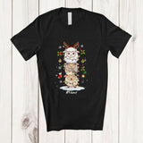 MacnyStore - Personalized Custom Name Sheep Reindeer Christmas Tree; Lovely X-mas Lights Farm Farmer T-Shirt