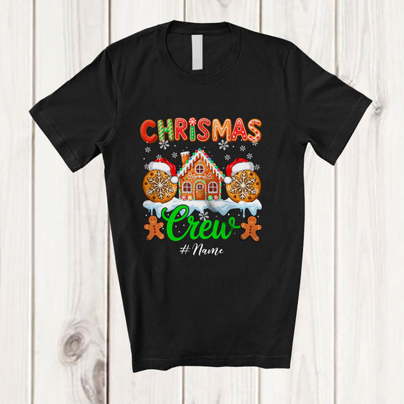 MacnyStore - Personalized Custom Name Christmas Crew; Amazing Santa Cookie With X-mas House; Family Group T-Shirt