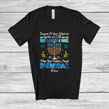 MacnyStore - Personalized Custom Name Your Cellphone Was At 10%; Sarcastic Hanukkah Lights Out Of Battery T-Shirt