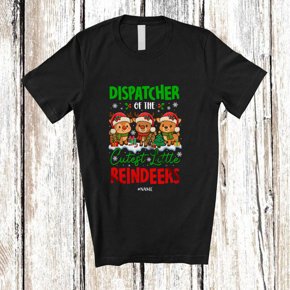 MacnyStore - Personalized Custom Name Dispatcher Of Cutest Reindeers; Lovely Christmas Proud Jobs T-Shirt