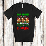 MacnyStore - Personalized Custom Name Hair Stylist Of Cutest Reindeers; Lovely Christmas Proud Jobs T-Shirt