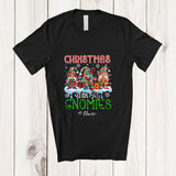 MacnyStore - Personalized Custom Name Christmas With My Gnomies; Amazing X-mas Three Gnomes Plaid; Family T-Shirt