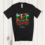 MacnyStore - Personalized Custom Name Elf Squad; Humorous Christmas Lights Elf Shoes Lover; Pajamas Family T-Shirt