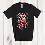 MacnyStore - Personalized Custom Name Ho3; Amusing Christmas Candy Canes Badminton Player Team; Family T-Shirt