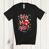 MacnyStore - Personalized Custom Name Ho3; Amusing Christmas Candy Canes Disc Golf Player Team; Family T-Shirt