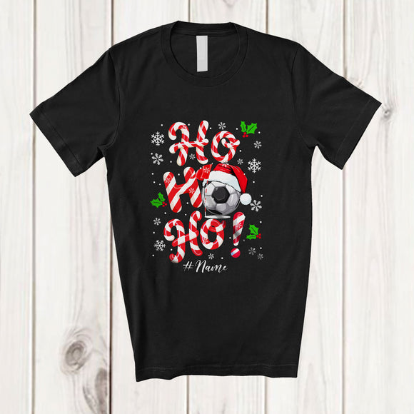 MacnyStore - Personalized Custom Name Ho3; Amusing Christmas Candy Canes Footgolf Player Team; Family T-Shirt