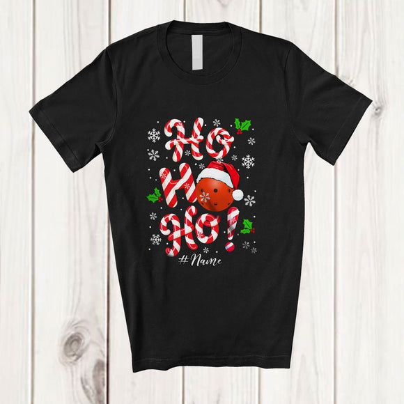 MacnyStore - Personalized Custom Name Ho3; Amusing Christmas Candy Canes Pickleballs Player Team; Family T-Shirt