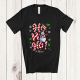 MacnyStore - Personalized Custom Name Ho3; Amusing Christmas Candy Canes Snowman Lover; Family T-Shirt