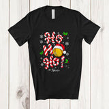 MacnyStore - Personalized Custom Name Ho3; Amusing Christmas Candy Canes Softball Player Team; Family T-Shirt