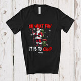 MacnyStore - Personalized Custom Name It Is To Camp; Awesome Christmas Tree Snowing Santa Camping T-Shirt
