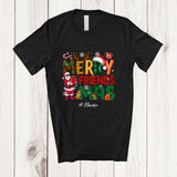 MacnyStore - Personalized Custom Name Merry Friendsmas; Adorable Christmas Friends Santa Lover T-Shirt
