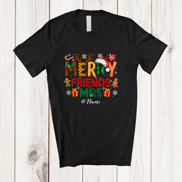 MacnyStore - Personalized Custom Name Merry Friendsmas; Adorable Christmas Friends Simple Lover T-Shirt