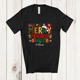 MacnyStore - Personalized Custom Name Merry Friendsmas; Adorable Christmas Friends Simple Lover T-Shirt