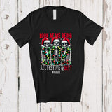 MacnyStore - Personalized Custom Name Look At Me Being All Festive; Merry Christmas Adult Three Santa Skeleton T-Shirt