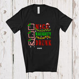 MacnyStore - Personalized Custom Name Nice Naughty Drunk; Amusing Christmas List Santa; Family Group T-Shirt