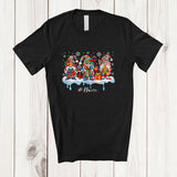 MacnyStore - Personalized Custom Name Three Gnomes Plaid Snow Around; Lovely Christmas Gnomies Family T-Shirt