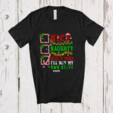 MacnyStore - Personalized Custom Name Nice Naughty I'll Buy My Own Stuff; Amusing Christmas List Santa T-Shirt