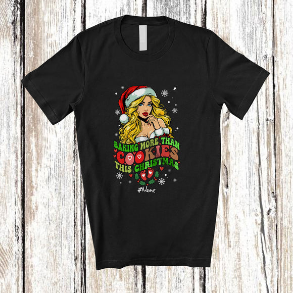MacnyStore - Personalized Custom Name Baking More Than Cookies Christmas; Lovely Pregnancy New Mom Santa T-Shirt