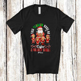 MacnyStore - Personalized Custom Name Teacher Runs On Coffee Holiday Cheer; Joyful Christmas Santa Classroom T-Shirt