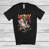 MacnyStore - Personalized Custom Name Merry And Chill; Lovely Christmas Holiday Vacation Santa Aussie T-Shirt