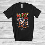 MacnyStore - Personalized Custom Name Merry And Chill; Lovely Christmas Holiday Vacation Santa Bernedoodles T-Shirt