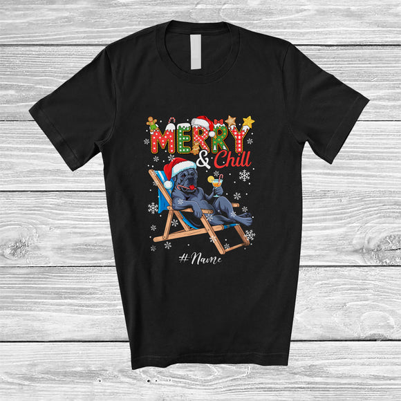 MacnyStore - Personalized Custom Name Merry And Chill; Lovely Christmas Holiday Vacation Santa Cane Corso T-Shirt