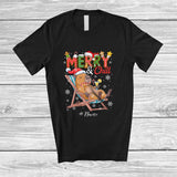 MacnyStore - Personalized Custom Name Merry And Chill; Lovely Christmas Holiday Vacation Santa Capybara T-Shirt
