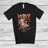 MacnyStore - Personalized Custom Name Merry And Chill; Lovely Christmas Holiday Vacation Santa Cockapoo T-Shirt