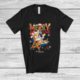 MacnyStore - Personalized Custom Name Merry And Chill; Lovely Christmas Holiday Vacation Santa Corgi T-Shirt