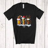 MacnyStore - Personalized Custom Name Santa Elf Reindeer Beer Glasses; Cheerful Christmas Drinking Drunker T-Shirt