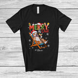 MacnyStore - Personalized Custom Name Merry And Chill; Lovely Christmas Holiday Vacation Santa Pit Bull T-Shirt
