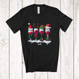 MacnyStore - Personalized Custom Name Santa Elf Reindeer Wine Glasses; Cheerful Christmas Drinking Drunker T-Shirt