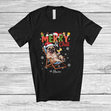 MacnyStore - Personalized Custom Name Merry And Chill; Lovely Christmas Holiday Vacation Santa Pug T-Shirt