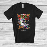 MacnyStore - Personalized Custom Name Merry And Chill; Lovely Christmas Holiday Vacation Santa Unicorn T-Shirt