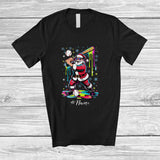 MacnyStore - Personalized Custom Name Santa Playing Baseball; Amazing Christmas Drip Baseball Player Sport T-Shirt