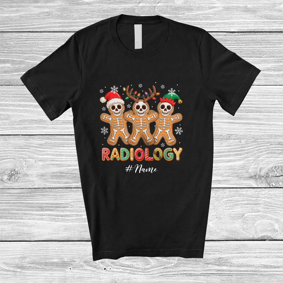 MacnyStore - Personalized Custom Name Radiology; Humorous Christmas Three Skeleton Gingerbread; Baker T-Shirt
